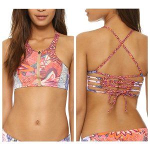 Maaji Reversible High Neck Zipper Bikini Top